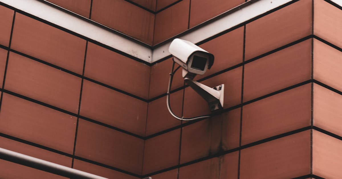 Professional security camera mounted on commercial building exterior